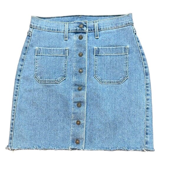 Levi's Button Front Y2K Denim Jean Skirt Size‎ 26 - Picture 1 of 9